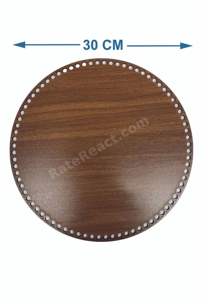Ahşap 3 Mm Mdf Daire Sepet Tepsi Tabanı Ceviz Tek Yüz 4 'lü Paket