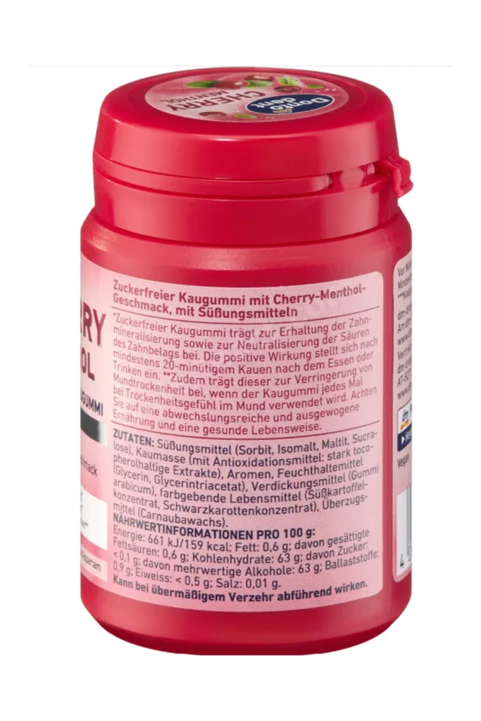 Cherry Menthol Şekersiz Çiğneme Sakızı Kiraz ve Mentol Aromalı 50 Adet