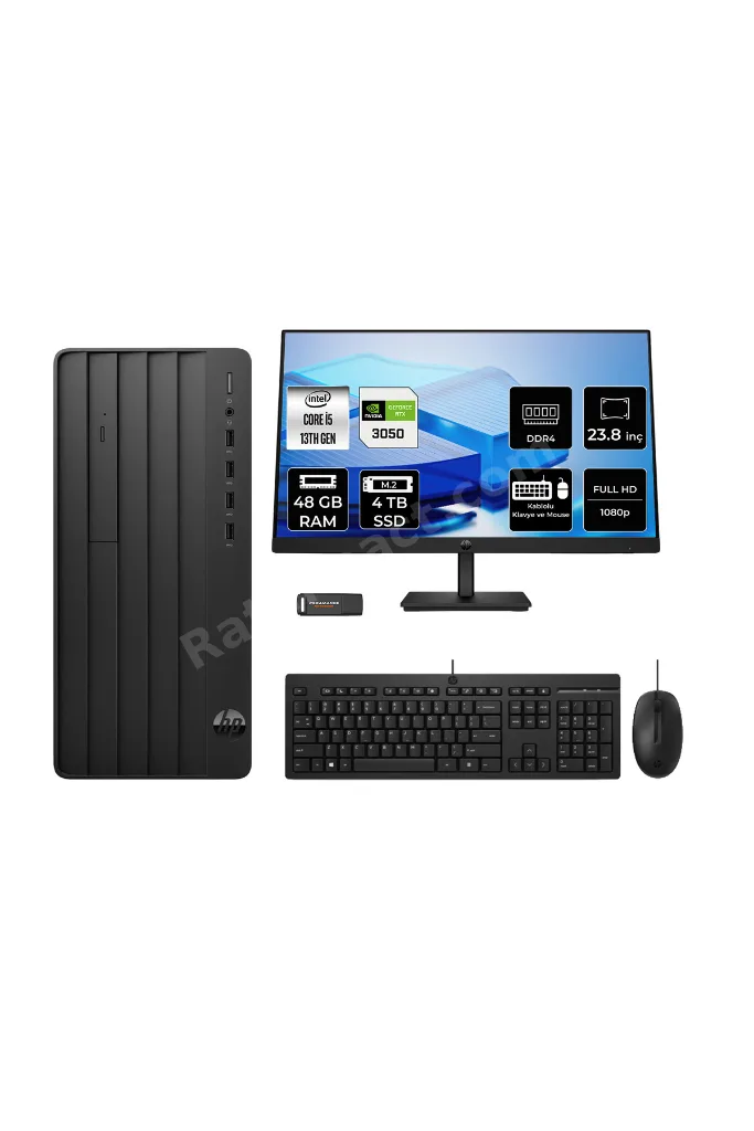 Pro Tower 290 G9 i5 13400 48GB 4TB SSD RTX3050/6GB FDOS Masaüstü Bilgisayar + 23.8" Monitör