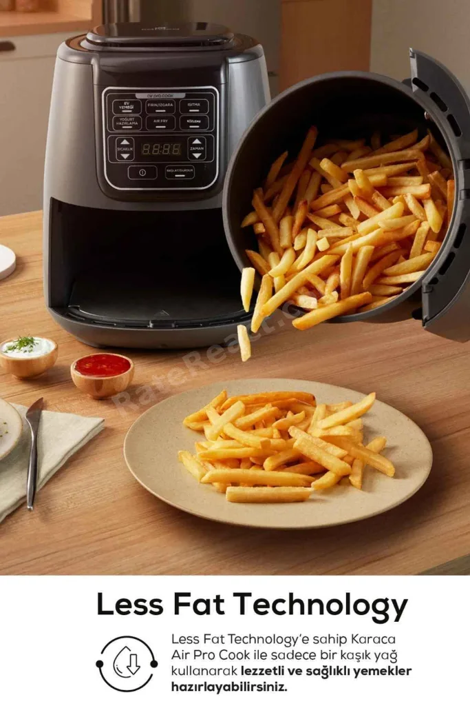 Air Pro Cook 3 In 1 Xl Ev Yemeği, Közleme, Sulu Yemek Tencereli Airfryer Black Shine 4 Kişilik
