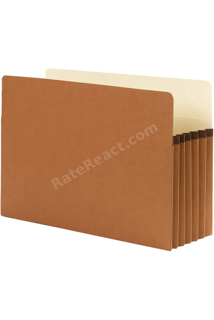 100 geri dönüştürülmüş dosya çanta, düz kesimli Tab, 5 – 1/10,2 cm Expansion, Legal Boyut, Redrope,