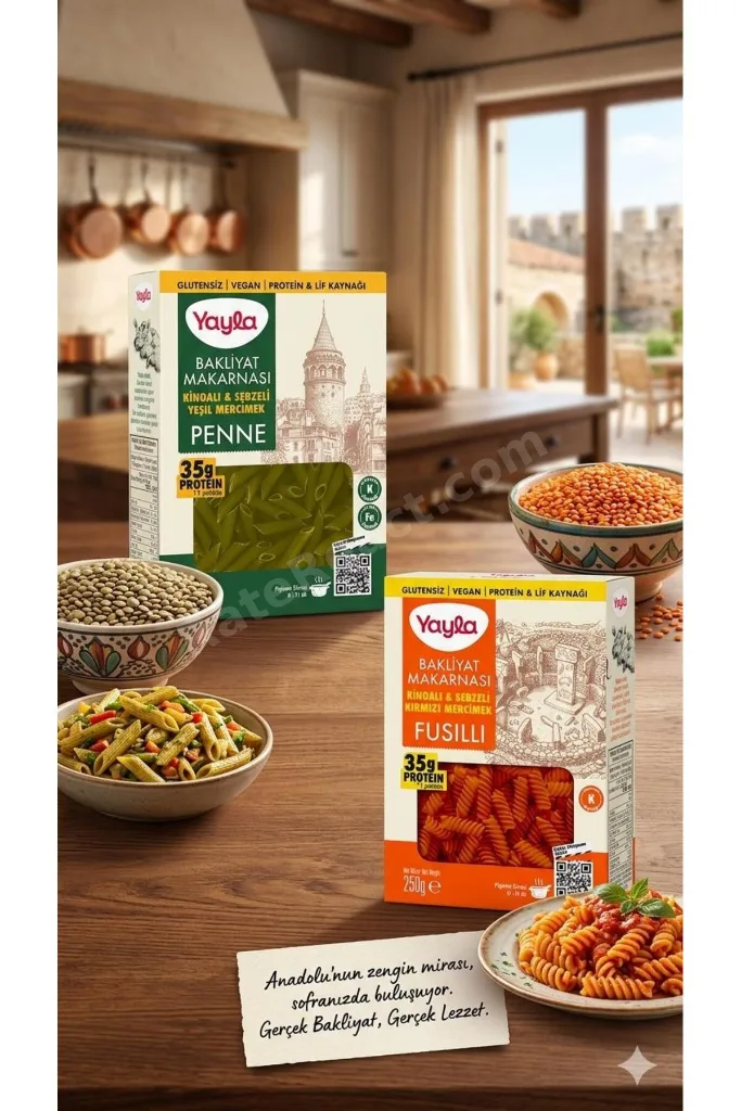 Diyet Dostu Makarna! Glutensiz & Vegan – 35g Proteinli Bakliyat Makarnası (Fusilli & Penne)