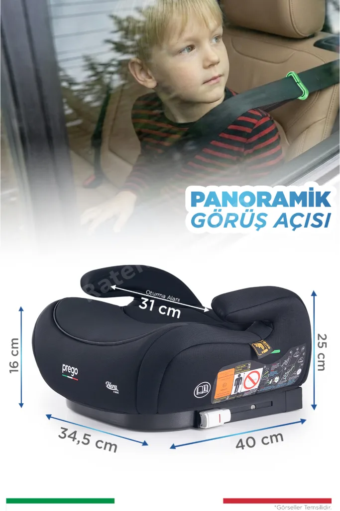 Hera 15-36 Kg Emniyet Kemeriyle Kullanılabilen Isofixli Oto Koltuğu Yükselticisi İ-Size-Belgeli
