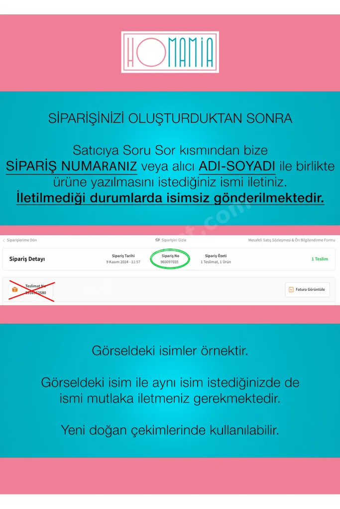 Isme Özel 75x120 Park Yatak Beşik Nevresim Takımı