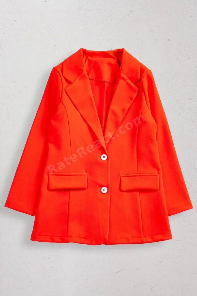 9-14 Yaş Magnolia Kız Çocuk Blazer Ceket-Oranj