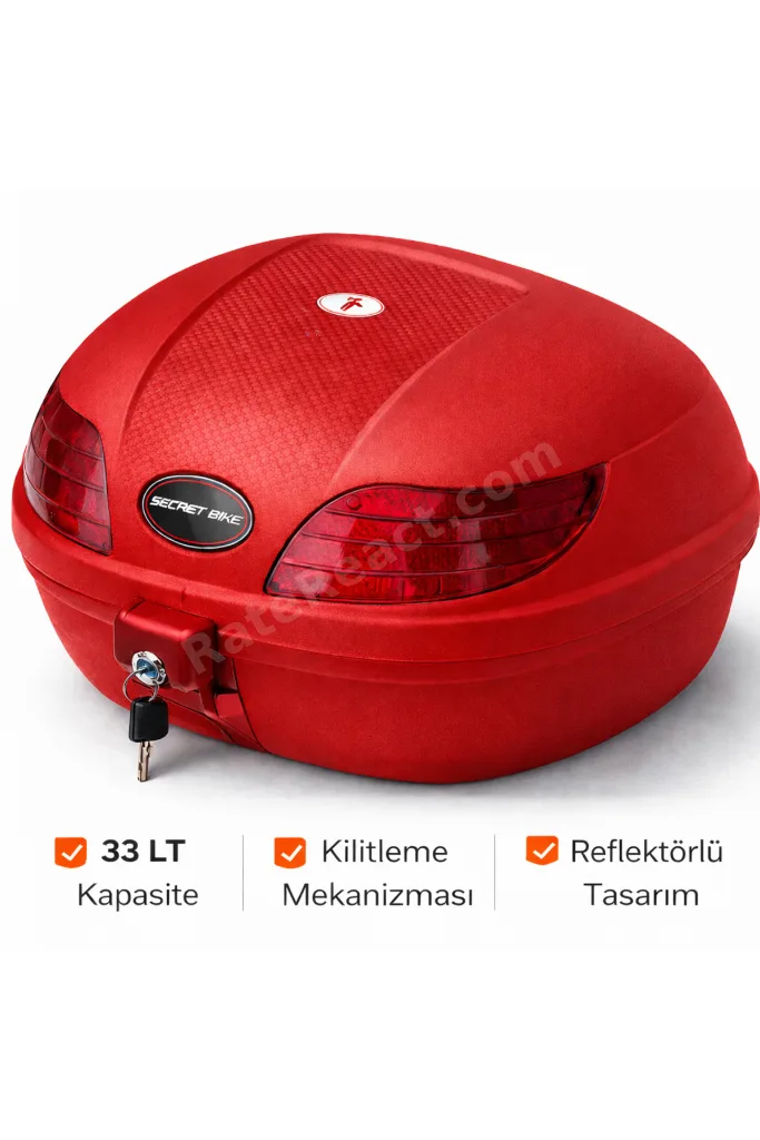 Motosiklet Arka Çanta 33 Litre Kırmızı