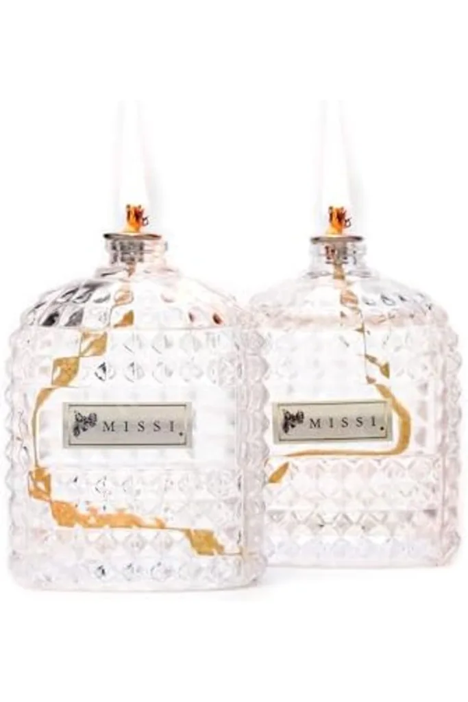 2'li Vanilya Sandal Kokulu Oval Kristal Cam Şişe Kandil Seti (2X100 ml) revif 827927