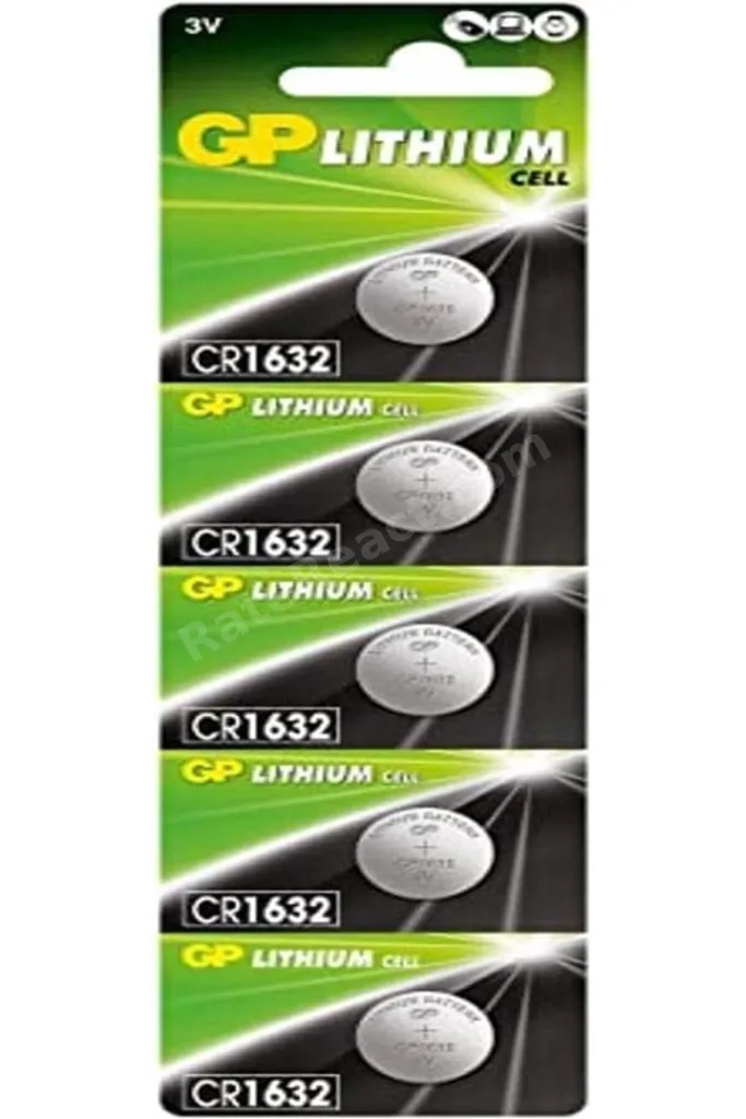 ElivoraSell Gp Batteries Cr1632 1632 Boy Lityum Düğme Pil, 3 Volt, 5'Li Kart 1203179