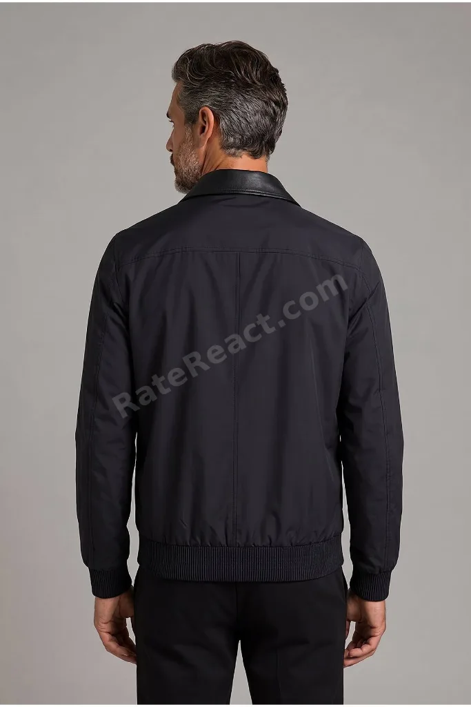 Siyah Regular Fit Mont Yaka Gömlek Polyamid Elastan
