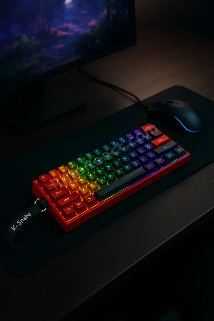 68 Tuş Red Switch RGB Mekanik Oyuncu Klavyesi – Hot Swapple, Renkli Aydınlatma Gaming Keyboard