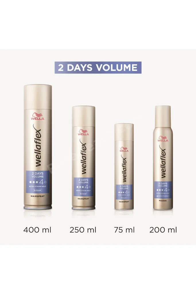 Wellaflex 2 Days Volume 2 Gün Boyunca Hacim Veren Saç Spreyi Extra Strong Hold 400 ML - 4/5 Hold