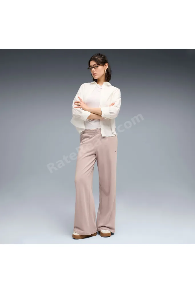 Kadın Pembe Ess Wide Leg Pant Eşofman Altı 691703-89