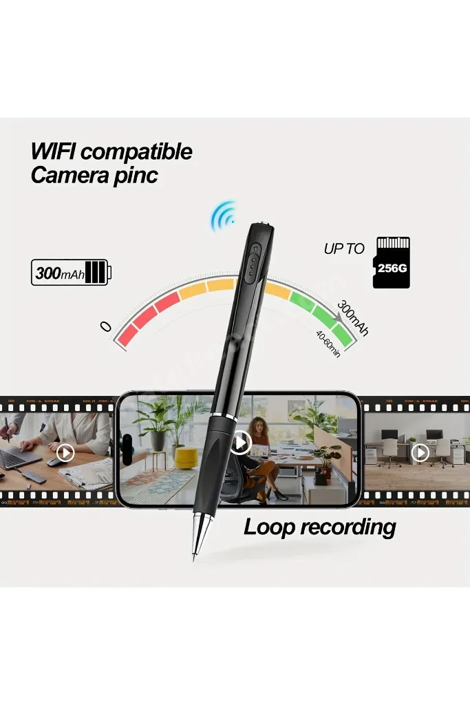 1080P HD Kalem Kamera Sesli Video Kayıt Cihazı Taşınabilir Mini Kamera Wifili Gizli Uç