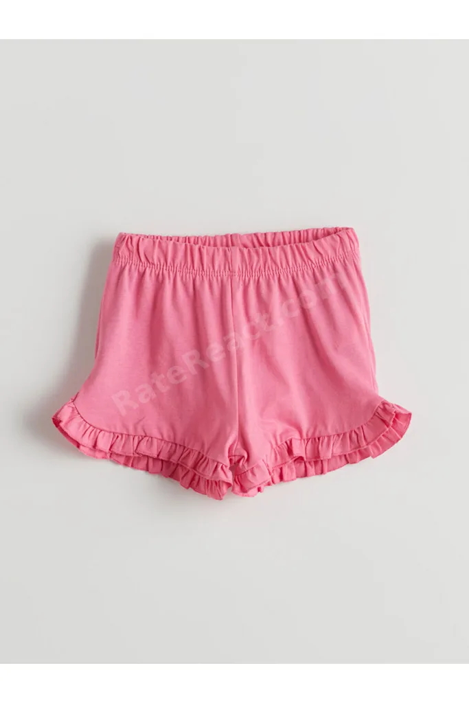 GÜLİS GİYİM'DEN Pembe Beli Lastikli Basic Kız Bebek Şort 2'li