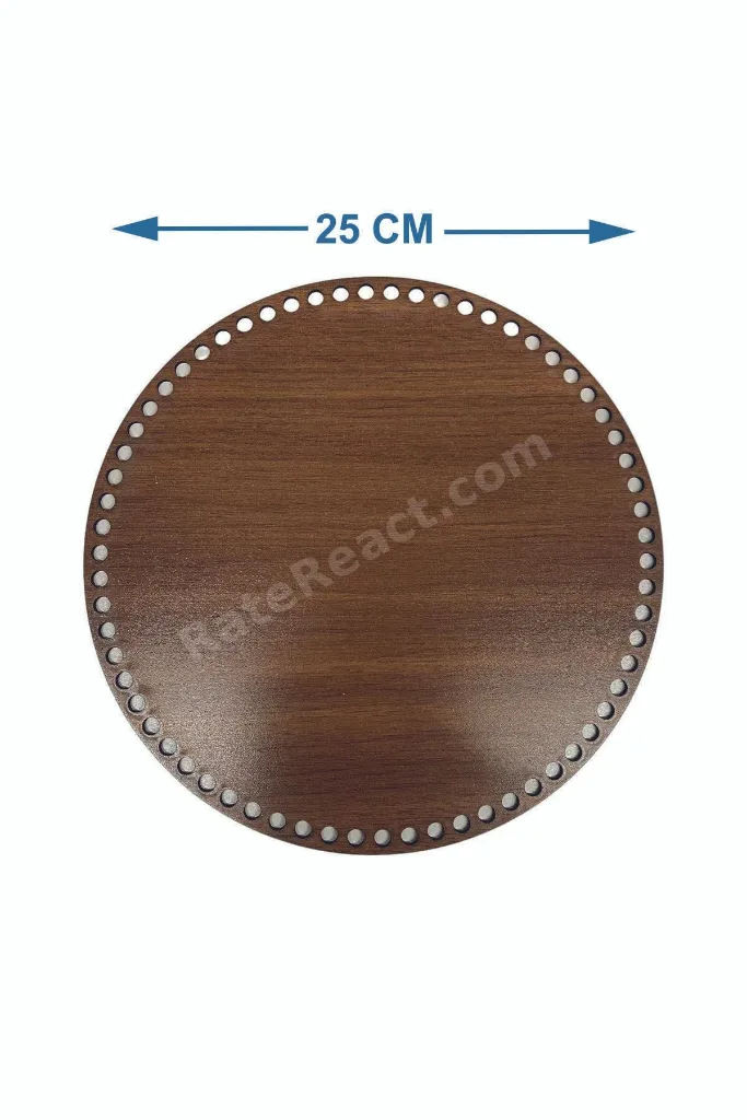 Ahşap 3 Mm Mdf Daire Sepet Tepsi Tabanı Ceviz Tek Yüz 4 'lü Paket