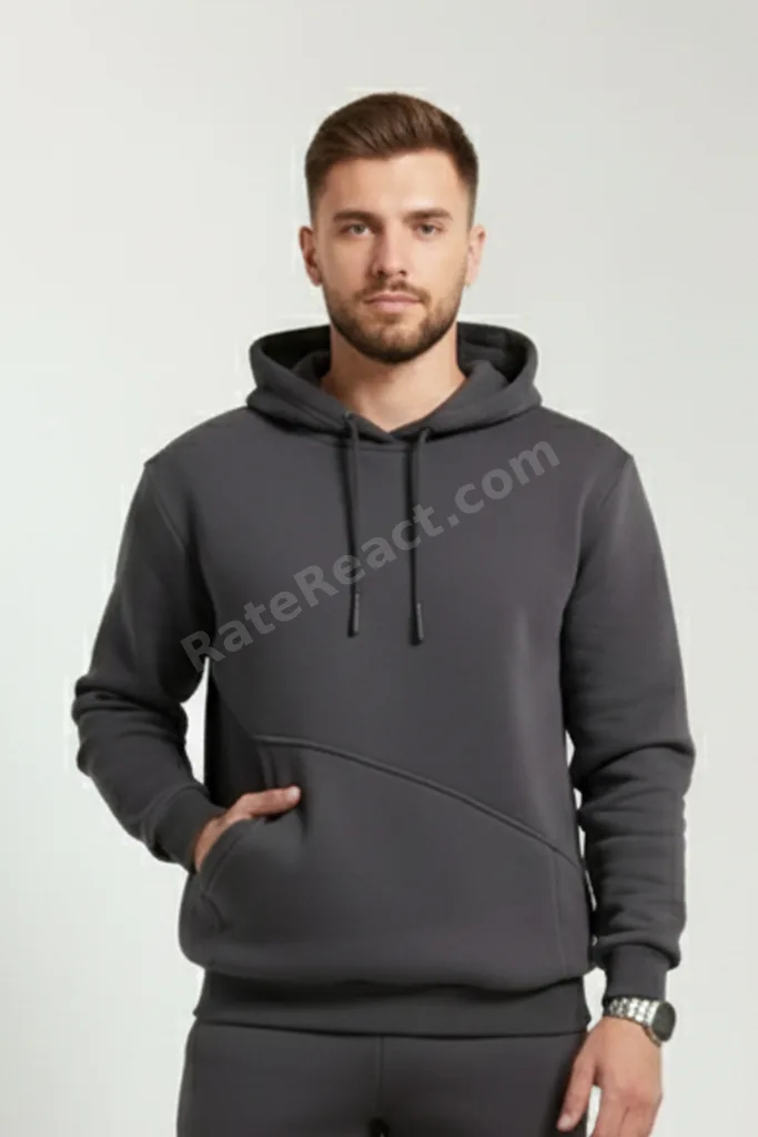Hoodies Çapraz Kanguru Cep 3 iplik Puf Yumuşacık (İçi Polarlı) Kapüşonlu Sweatshirt - Oversize