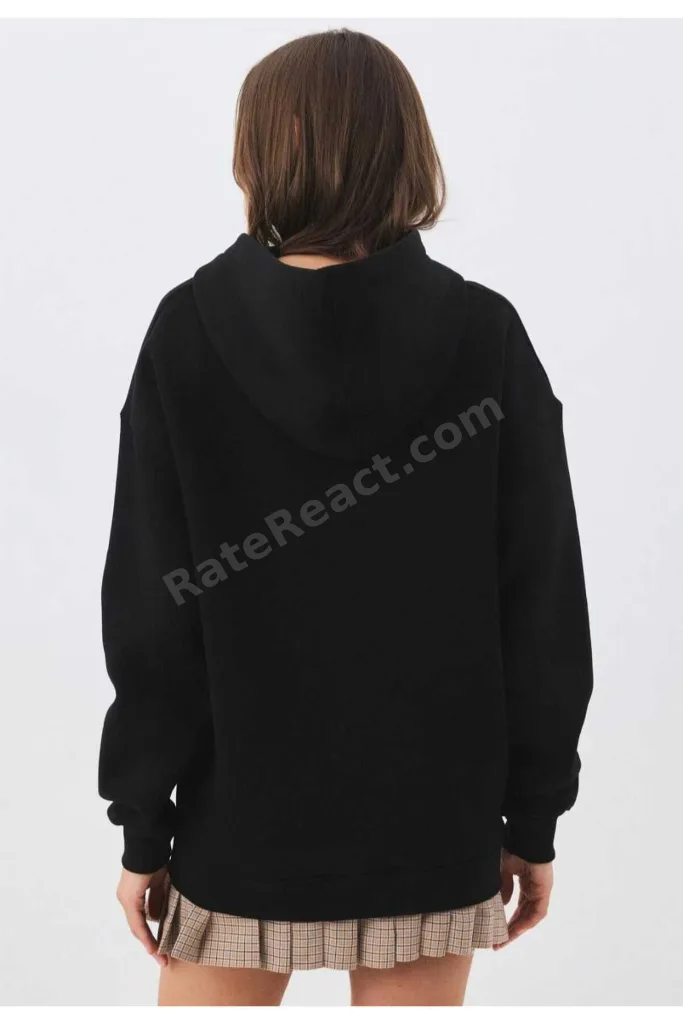 Unisex Star Stroke Taş Baskılı Sweatshirt Siyah hoodie oversize battal Geniş Kesim Kapüşonlu