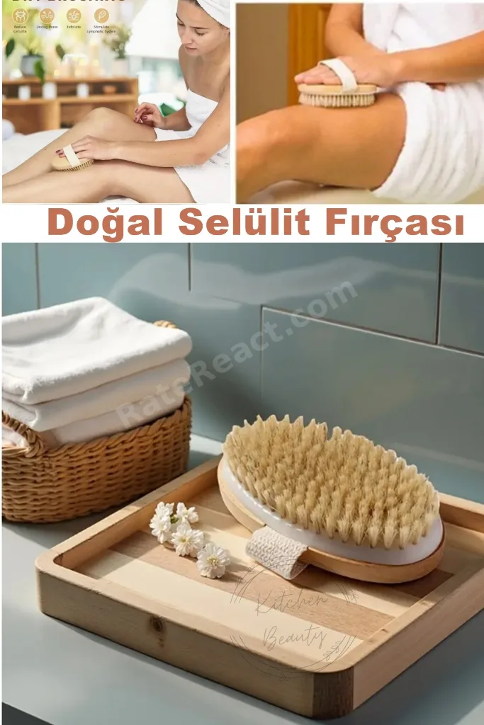 Doğal At Kılı Selülit Fırçası Oval Masaj Aleti Ve Floş İpek Kese