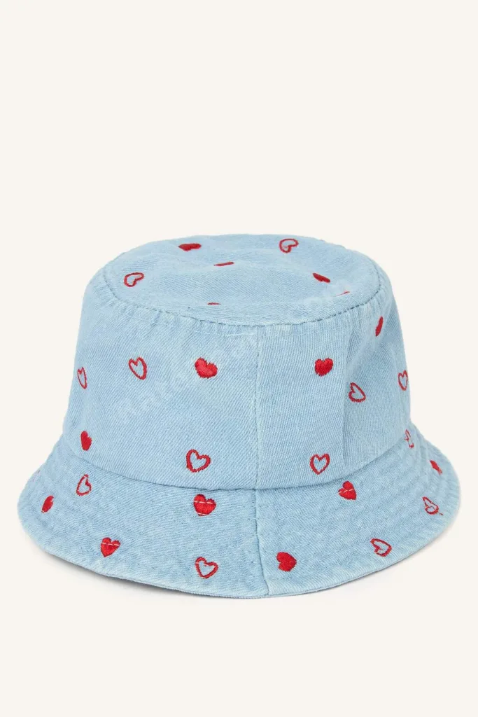 Kız Çocuk Kalpli Jean Bucket Şapka C0589A825SM