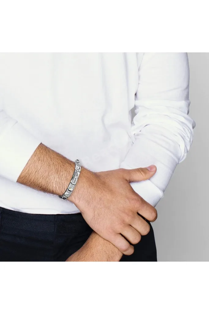 Orijinal İtalyan Charm Bileklik Kişiselleştirilebilir Çelik -Gümüş Kalp Charm Hediyeli Made in Italy