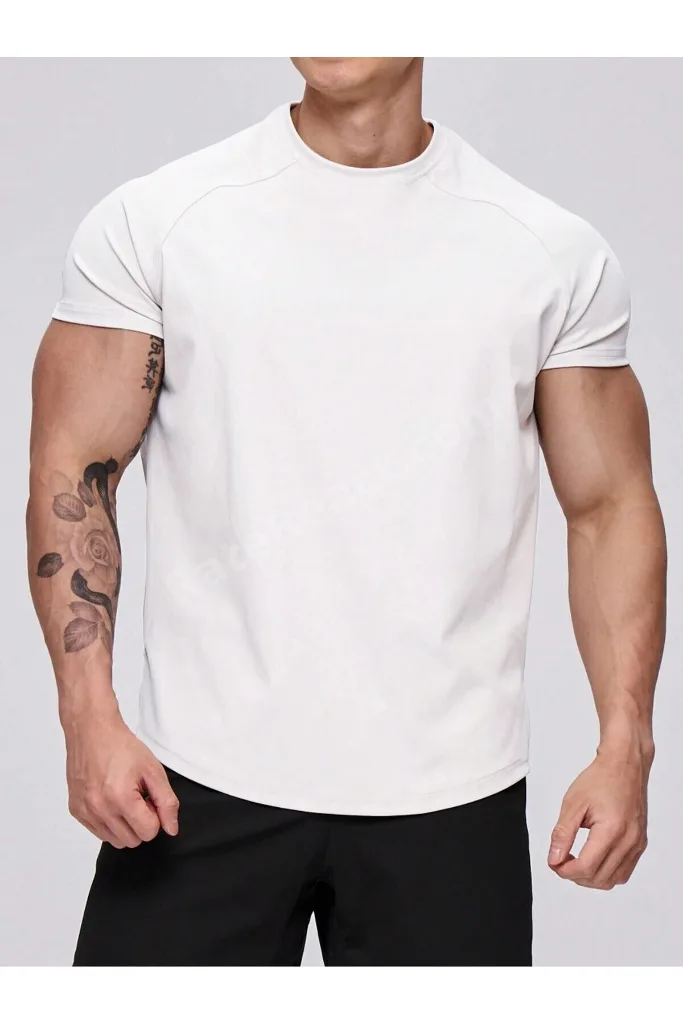 Erkek Spor Tişört Running Sports Gym Reglan Oval Kesim Penye T-shirt OVALT-SHİRT