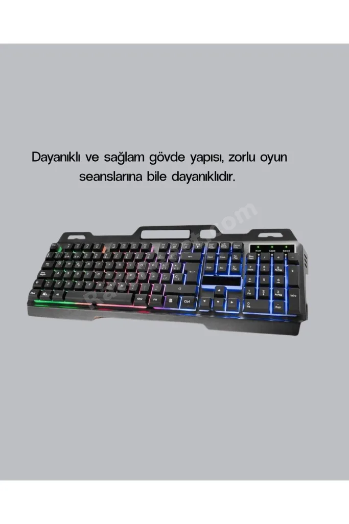 RGB Aydınlatmalı Klavye Mouse Seti – USB Bağlantılı Türkçe Q Ayarlanabilir DPI Ergonomik Yapı HBTKN-