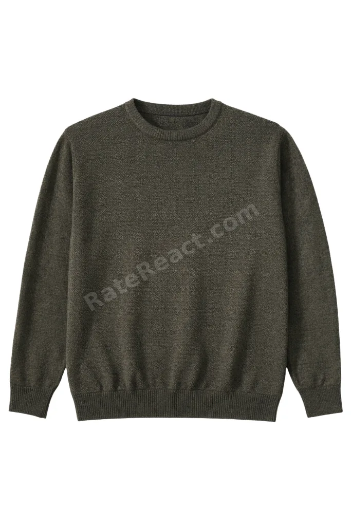 Erkek Büyük Beden Haki Bisiklet Yaka Triko Kazak 5XL-6XL-7XL-8XL
