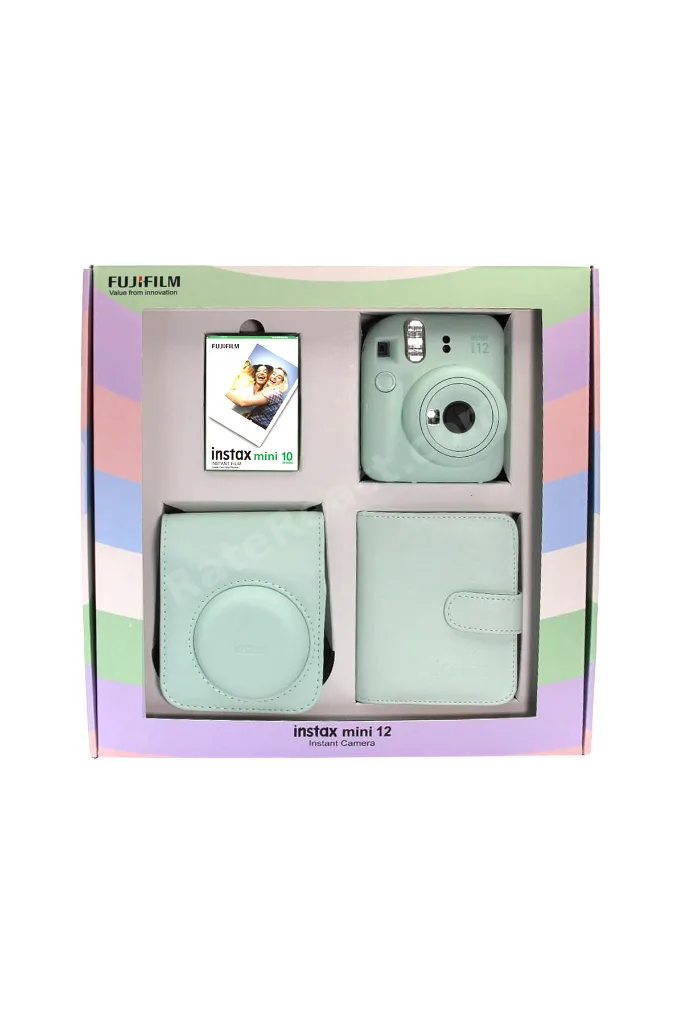 İnstax Mini 12 Fotoğraf Makinesi Askı Pil Çanta 10’lu Film Albüm Bundle Box