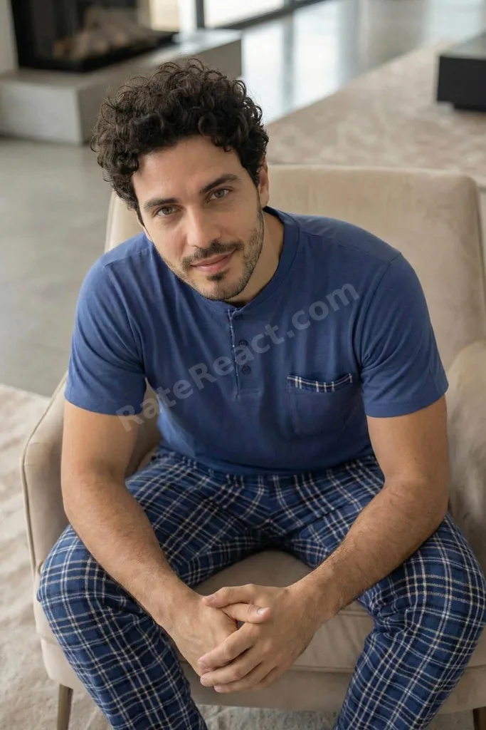 Indigo Blue Kısa Kollu Cep Detaylı Elegant Erkek Pijama Takımı