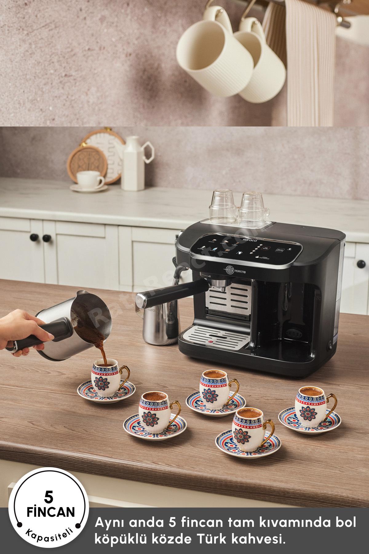 Hatır Perfetto Dijital ve Dokunmatik Ekranlı Çelik Cezveli Espresso ve Türk Kahve Makinesi