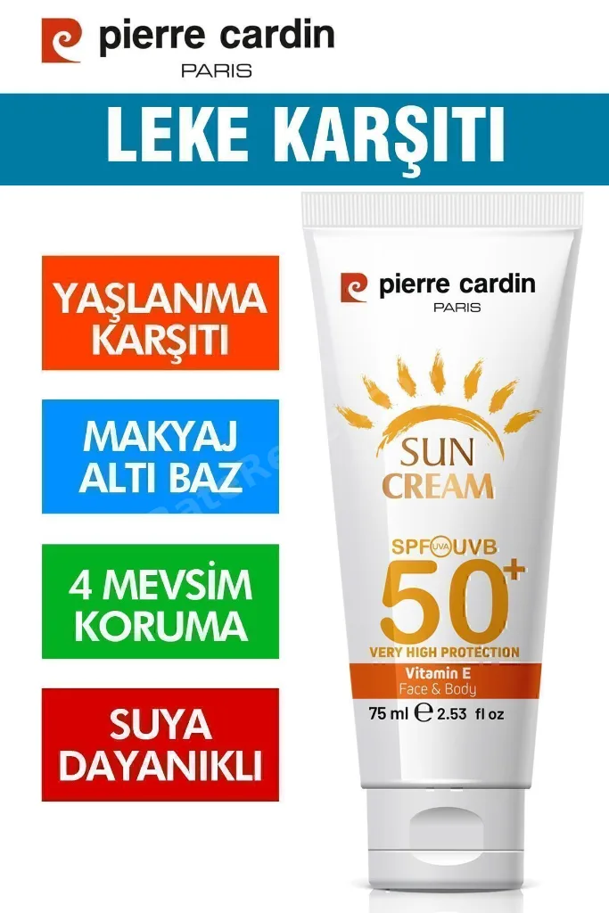 SPF 50 Leke Karşıtı Yüksek Koruyucu Yüz Güneş Kremi 75 ML Normal Ve Kuru Ciltler İçin