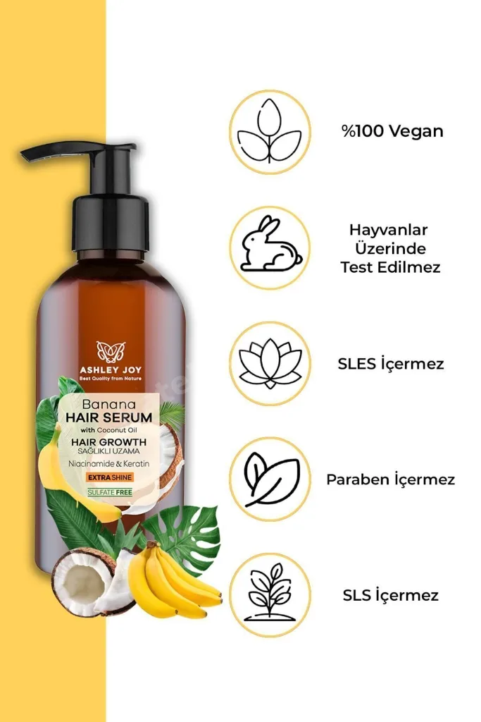 Hızlı Uzamaya Yardımcı Yoğun Parlaklık Veren Banana Saç Serumu 100 ml