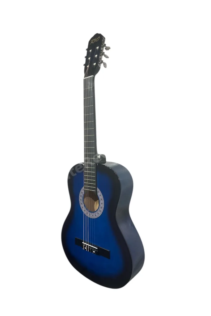 3/4 7-14 Yaş Mavi Klasik Gitar Askı Kapo Gitar Kılıf Pena Penalık Sticker