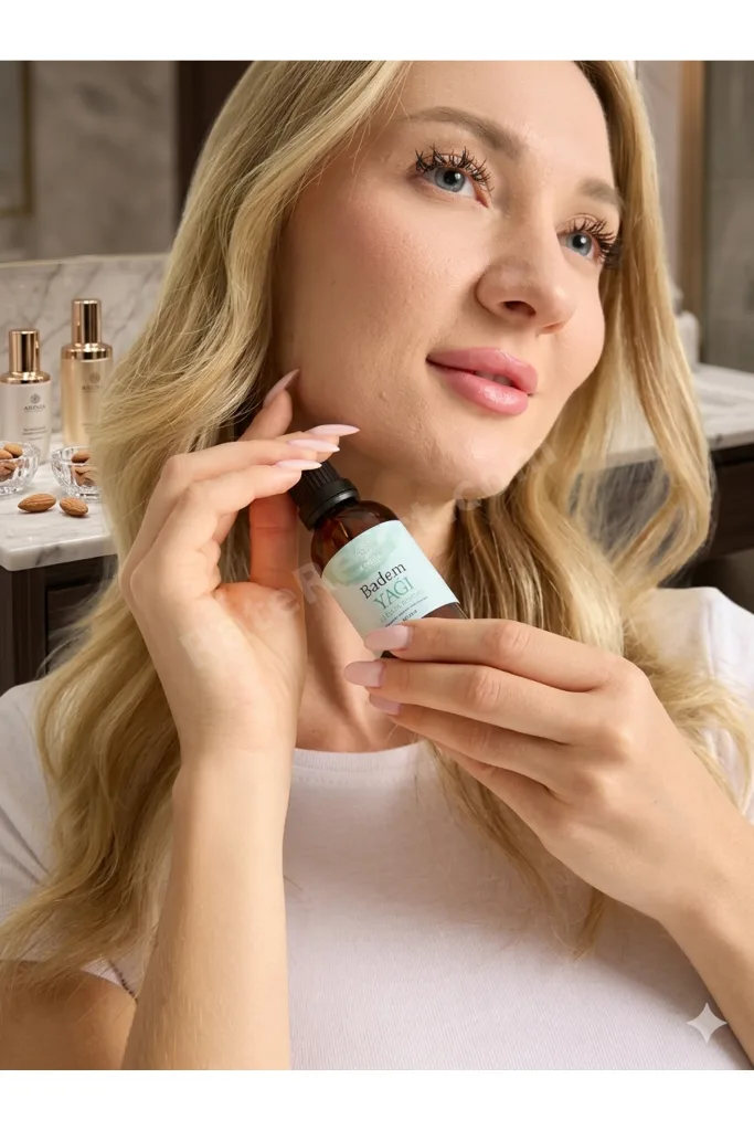 %100 Doğal Tatlı Badem Yağı 50 ml - Soğuk Pres Saç Kaş Kirpik Ve Cilt Bakım Yağı Aromaterapi