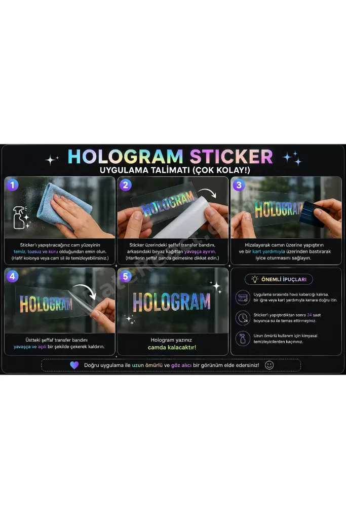 Hologram Gazi Mustafa Kemal İmzası 20x4 CM Folyo Sticker