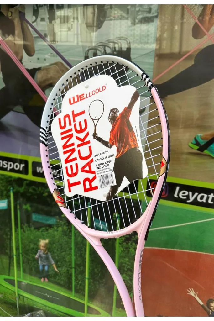 Pro Tenis Raketi 27 İnç Pembe Yüksek Kalite Düşük Sarsılma