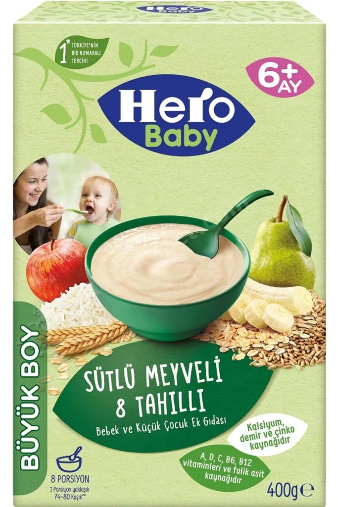 Sütlü 8 Tahıllı Meyveli Kaşık Mama 400g