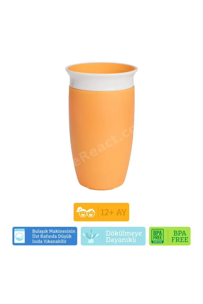 Mucize 360° Alıştırma Bardağı, 12ay+, 296ml Turuncu