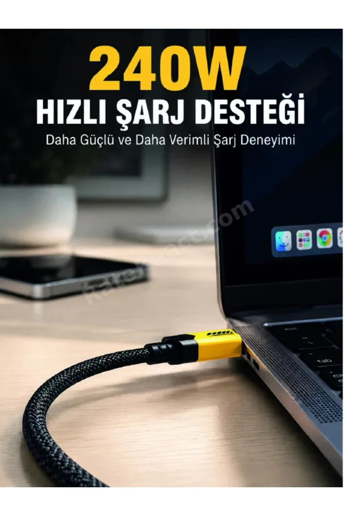 240W 3'ü 1 Arada Hızlı Şarj Kablosu USB Type-C Lightning Micro USB HBTKN-PRK4930