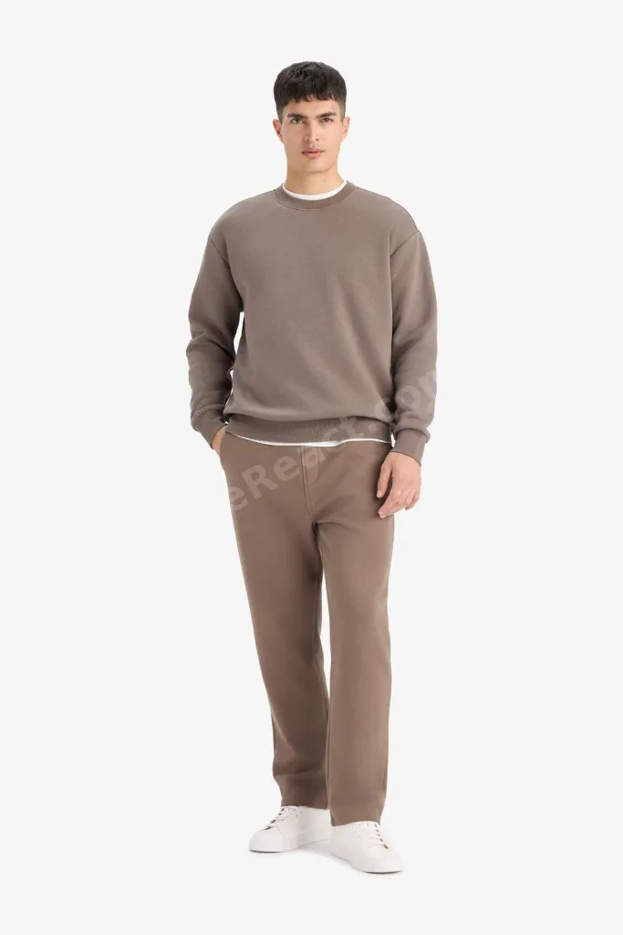 Relax Fit Bisiklet Yaka Kalın İçi Yumuşak Tüylü Basic Düz Sweatshirt T5139AZ25AU