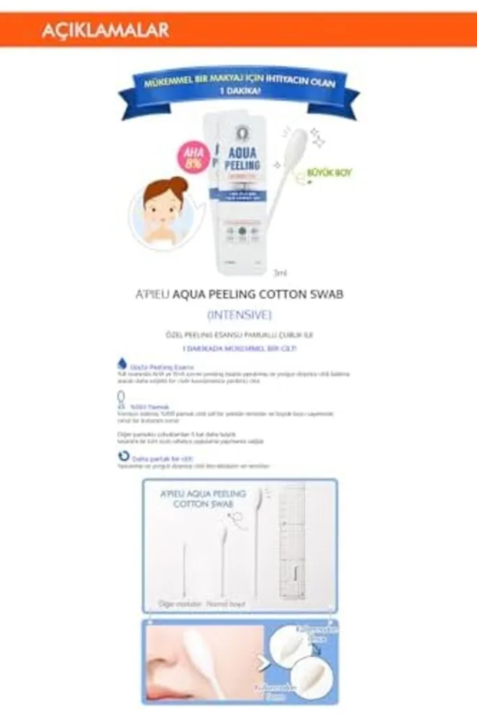 Yüzde Yüz Pamuk Peeling Çubuğu Yoğun Aqua Peeling Swab 1219822