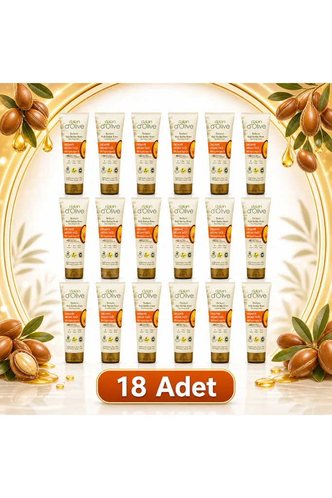 Argan Yağı Besleyici Hızlı Emilen Tüp Krem 250 ml - 18'li Set