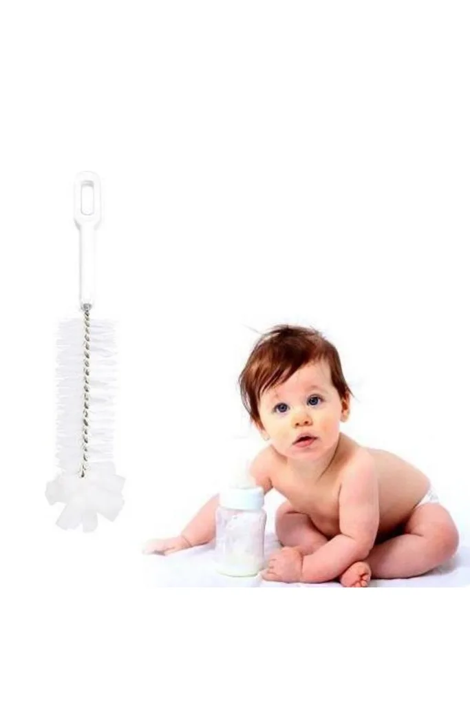Biberon Temizleme Fırçası Naylon Kıllı 29,5 cm Uzunluk 4,7 cm Genişlik Ergonomik Doğal Malzeme