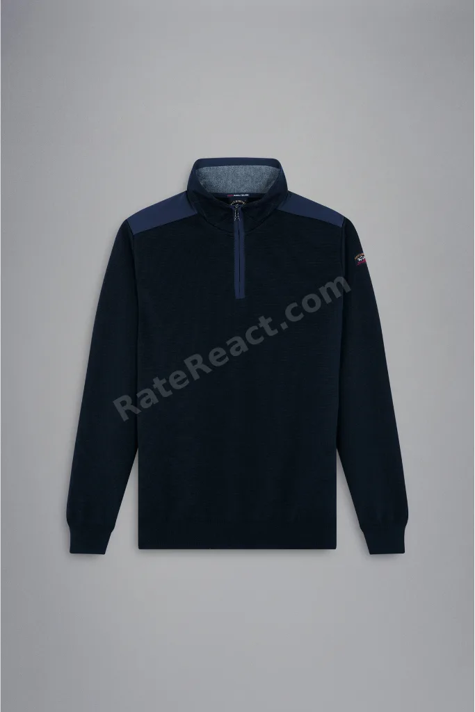 MEN'S ZIPPED PULLOVER C.W. WOOL