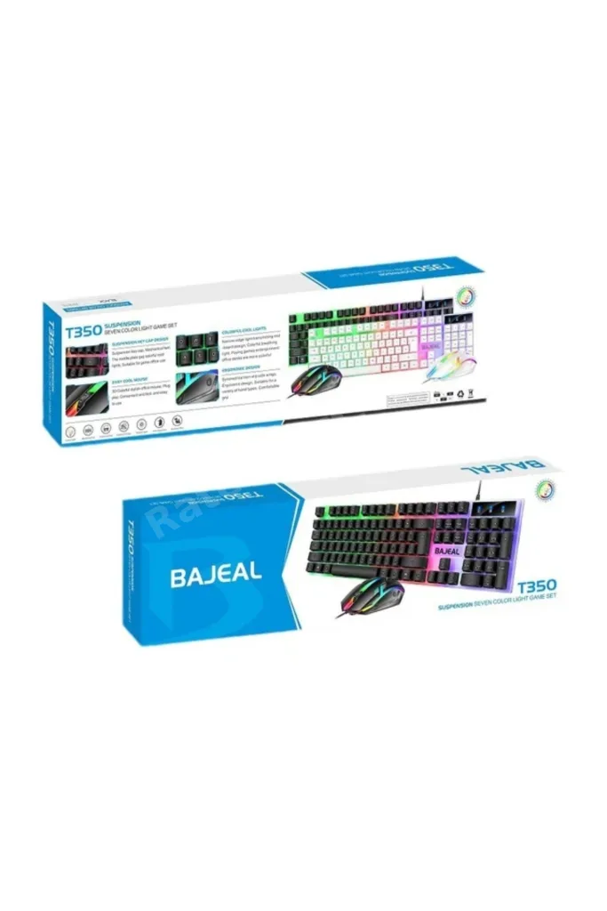 3111 Bajeal Işıklı Q Klavye - Mouse - Rgb Aydınlatmalı Türkçe Klavye- Oyuncu Klavyesi