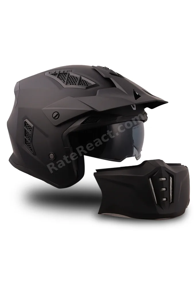 Helix Mat Siyah Modüler Kask