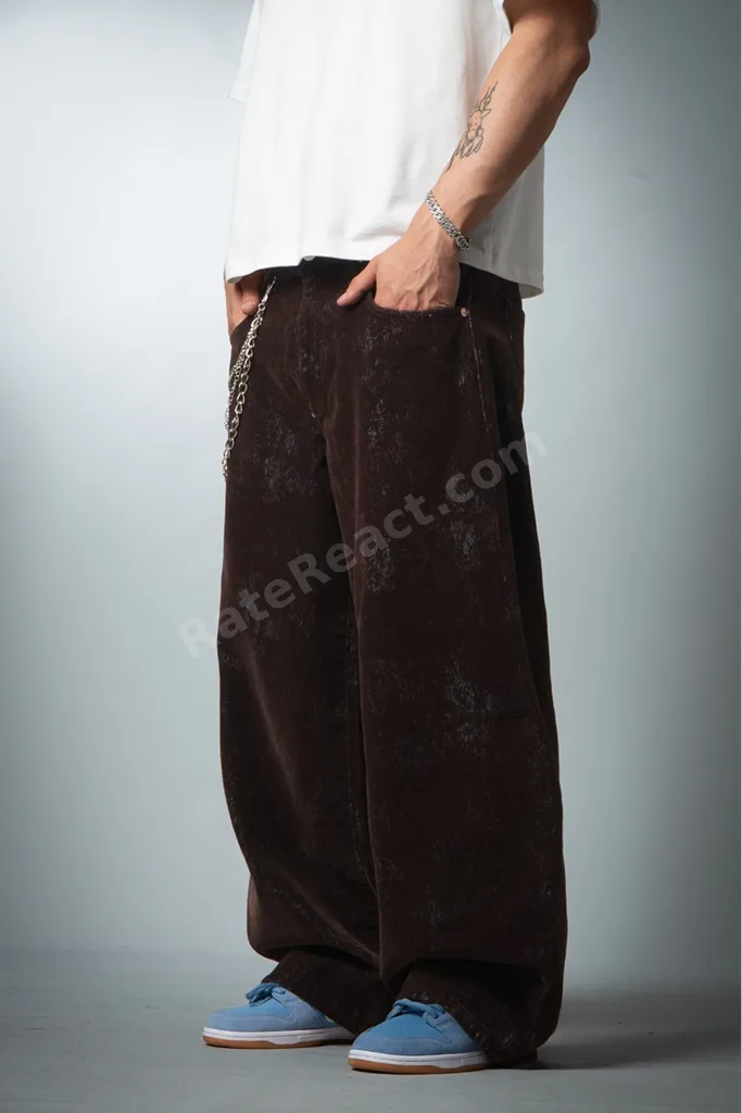 Midnight Velvet Wide Leg Super Baggy Erkek Jean Pantolon
