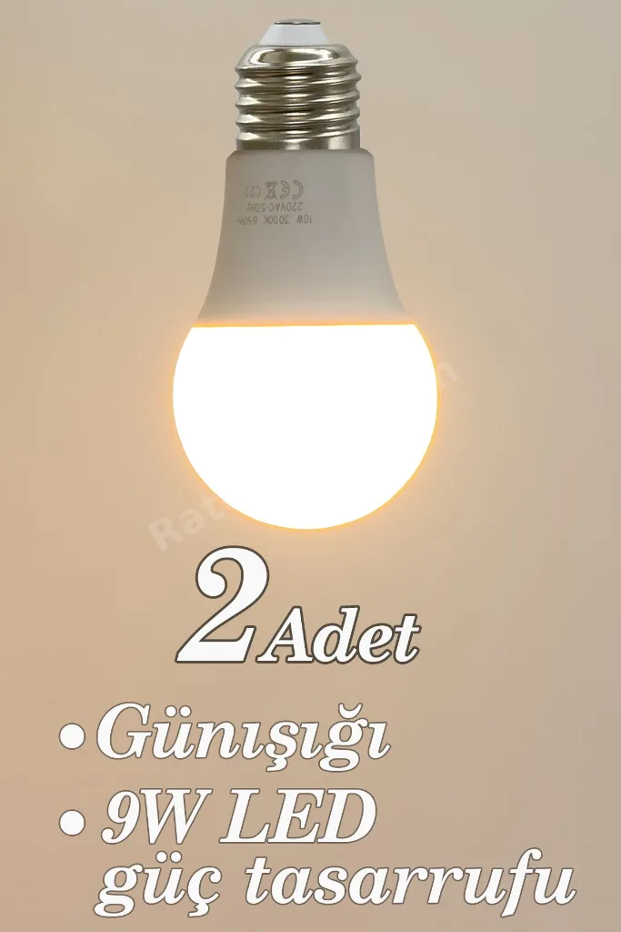 Gün Işığı 2 Adet Led Ampul 9w