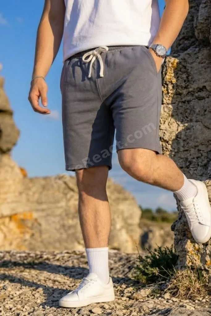 Erkek Pamuklu Casual Cepli Bol Füme Şort