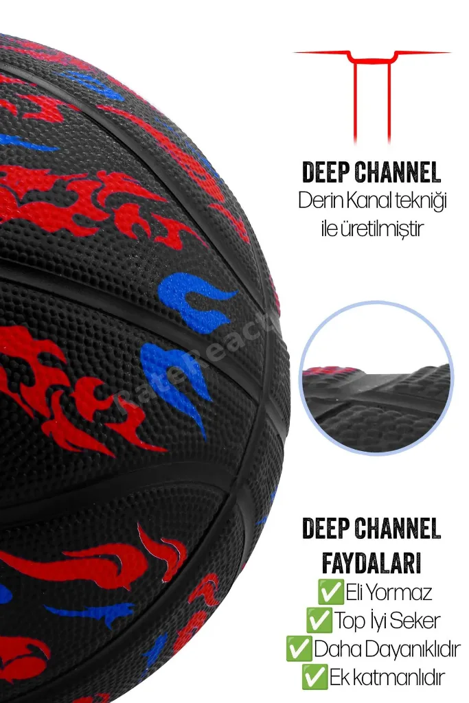TB-500 Buzzers Basketbol Topu Pompalı Grafiti Kauçuk Dayanıklı Deep Channel Kabartma 7 NO